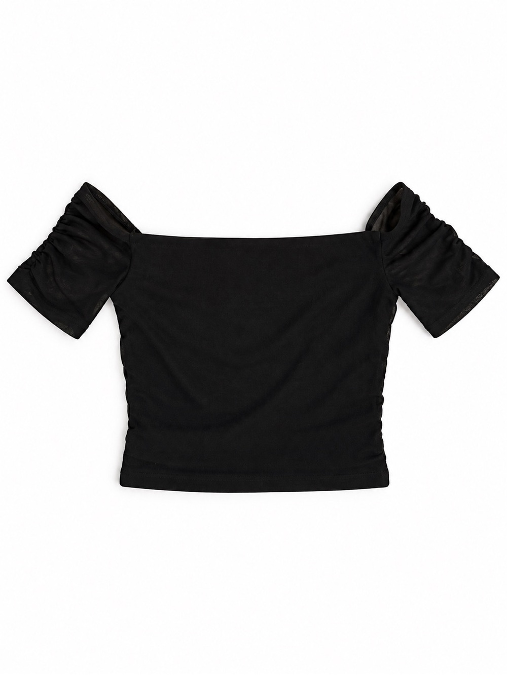 Off-Shoulder Ruched Crop Top - Picture 2 of 2